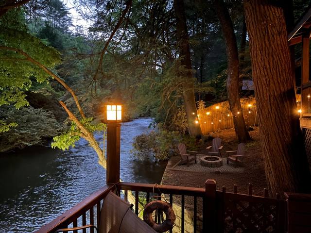 Evening on the deck by the river