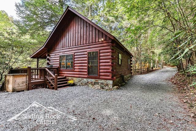 Cabin and gravel drive