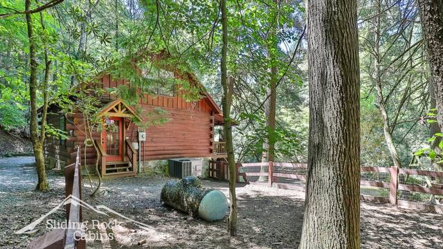 Cabin tucked in the trees